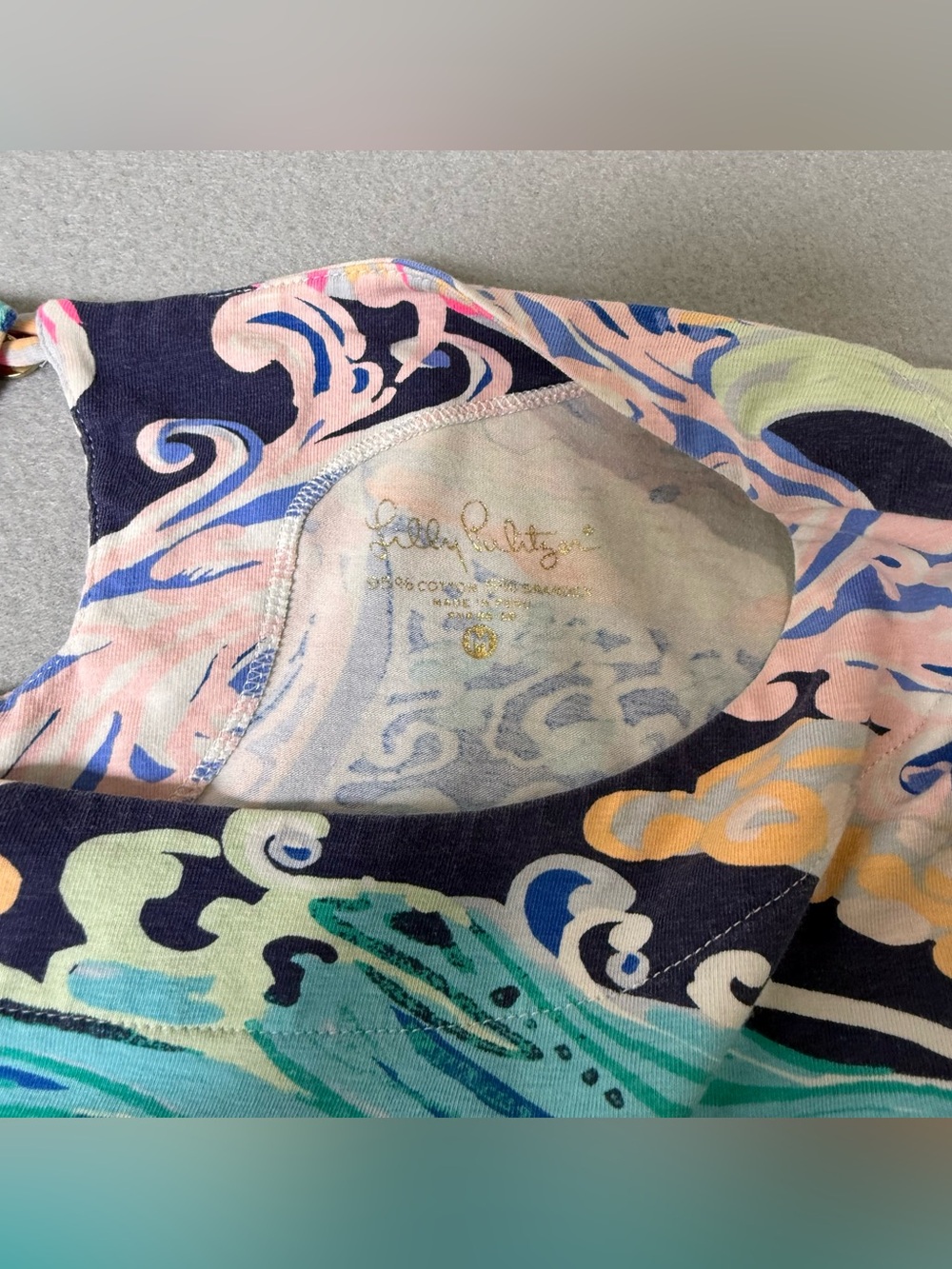 Lilly Pulitzer Top Womens Medium Waverly All That She Wants Preppy Beachy Pink - Picture 5 of 7